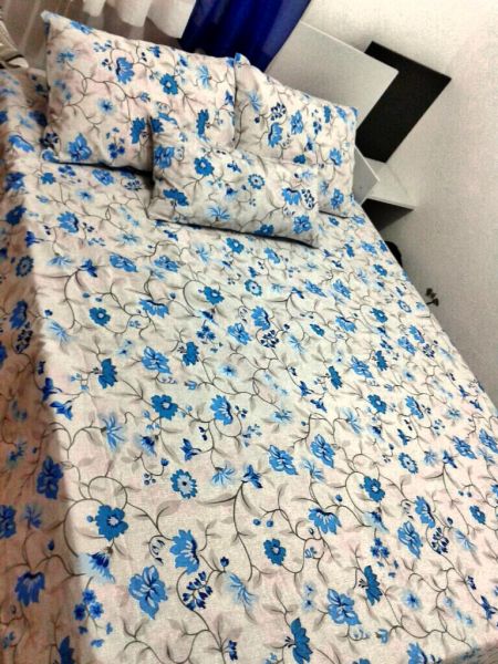 Jogo de Cama Casal  Fleurs Bleues